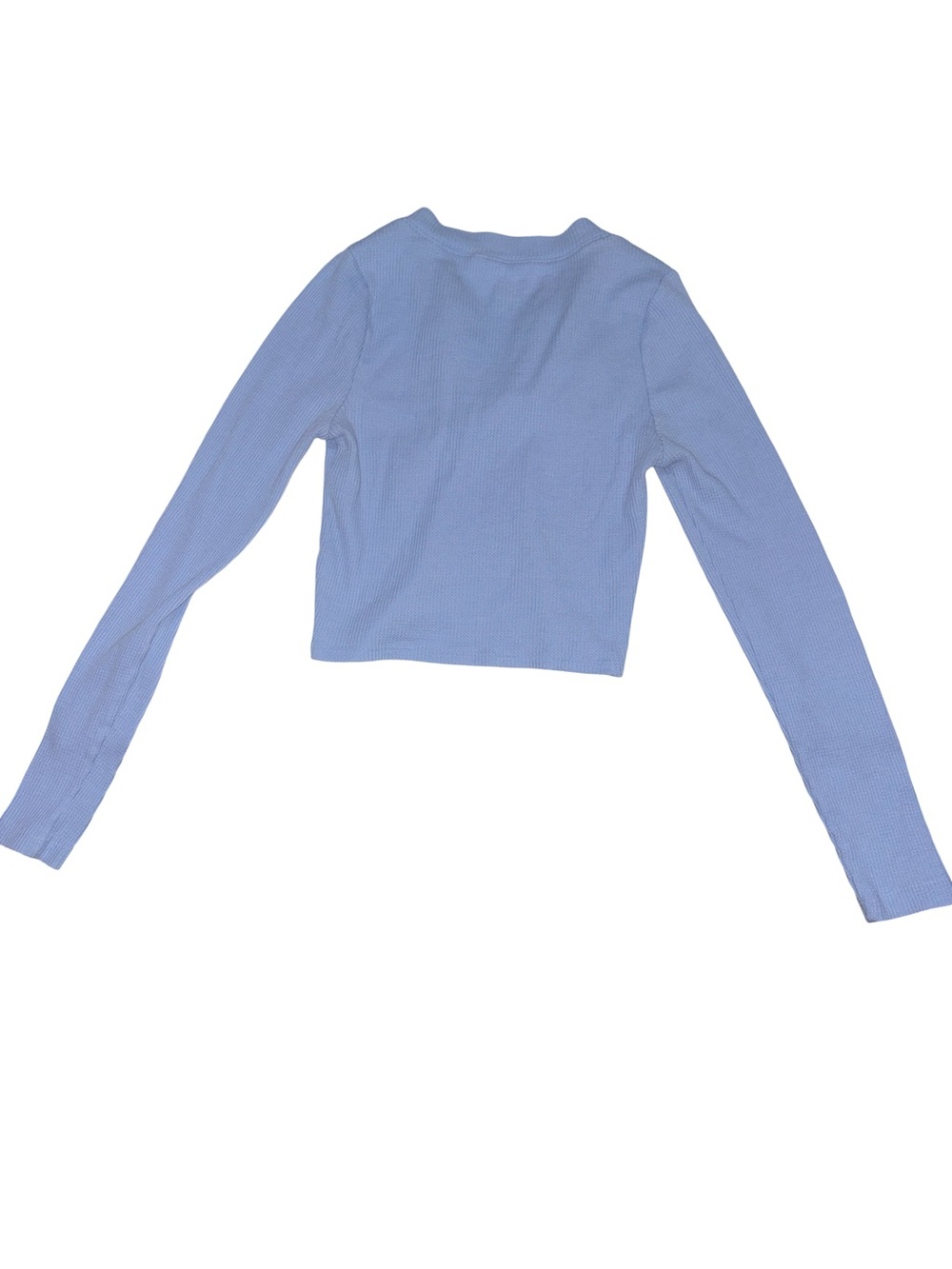 PacSun Light Blue Ribbed V‑Neck Long Sleeve Top